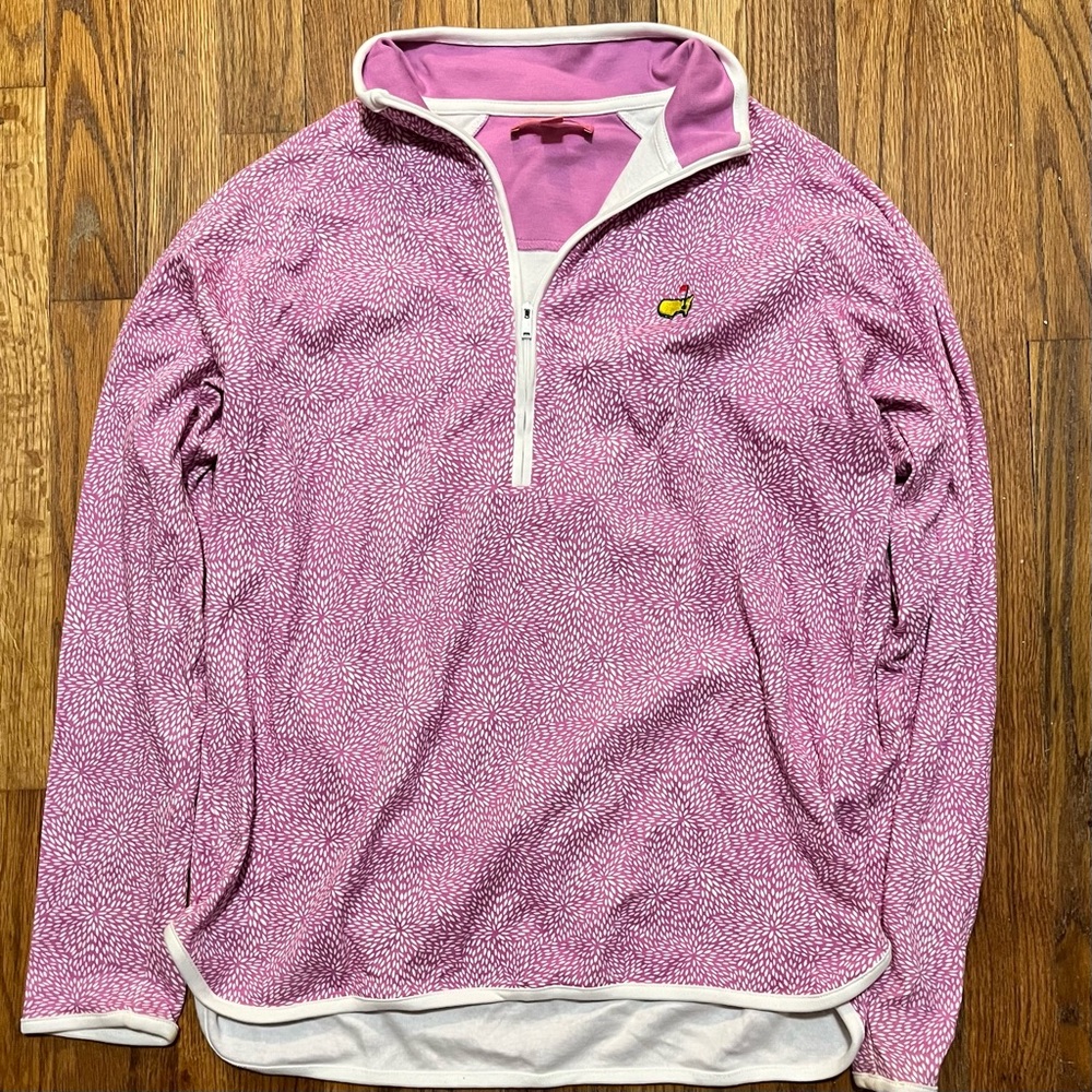 Masters Magnolia Lane Quarter Zip Pink Pattern